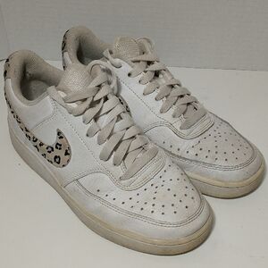 Nike‎ Court Vision Low Leopard Swoosh White, Women's Size 7.5, Sneaker